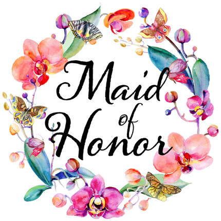 (125-02-N) Bridal Wedding Party Orchid Butterfly Floral Flowers Watercolor Custom Text