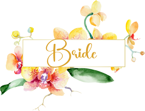 (125-02-V) Bridal Wedding Party Watercolor Orchid Custom Text