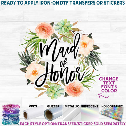 (s013-A) Bridal Wedding Party Succulent Garden Floral Flowers Watercolor Custom Text