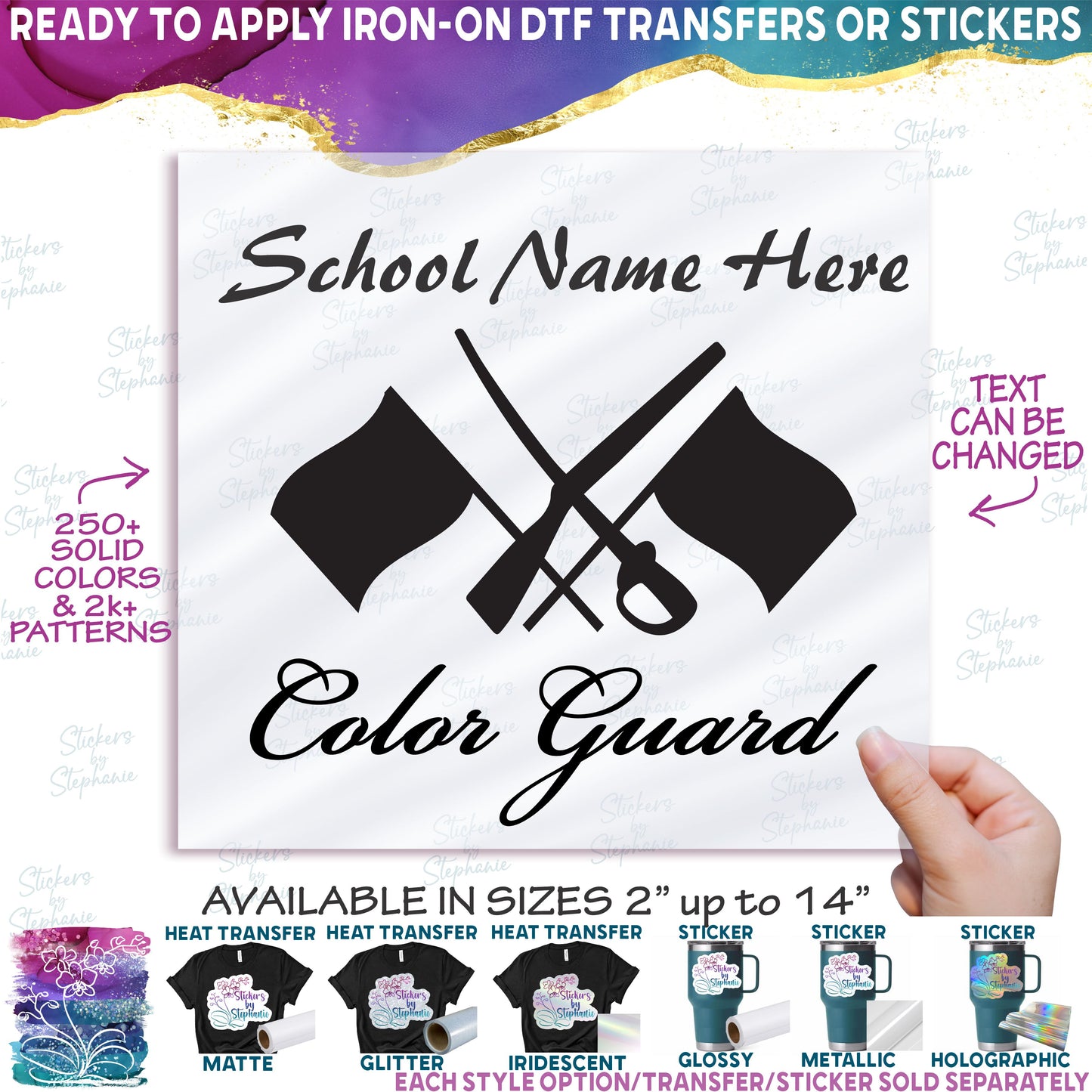 (s131-3C) School Name High School Color Guard Winter Guard