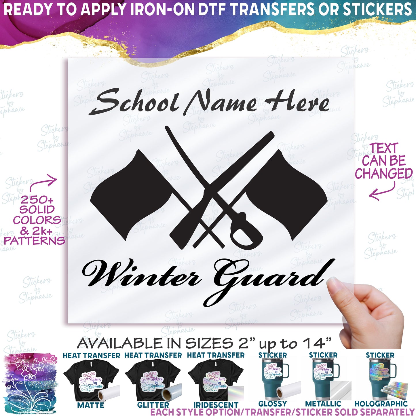 (s131-3C) School Name High School Color Guard Winter Guard
