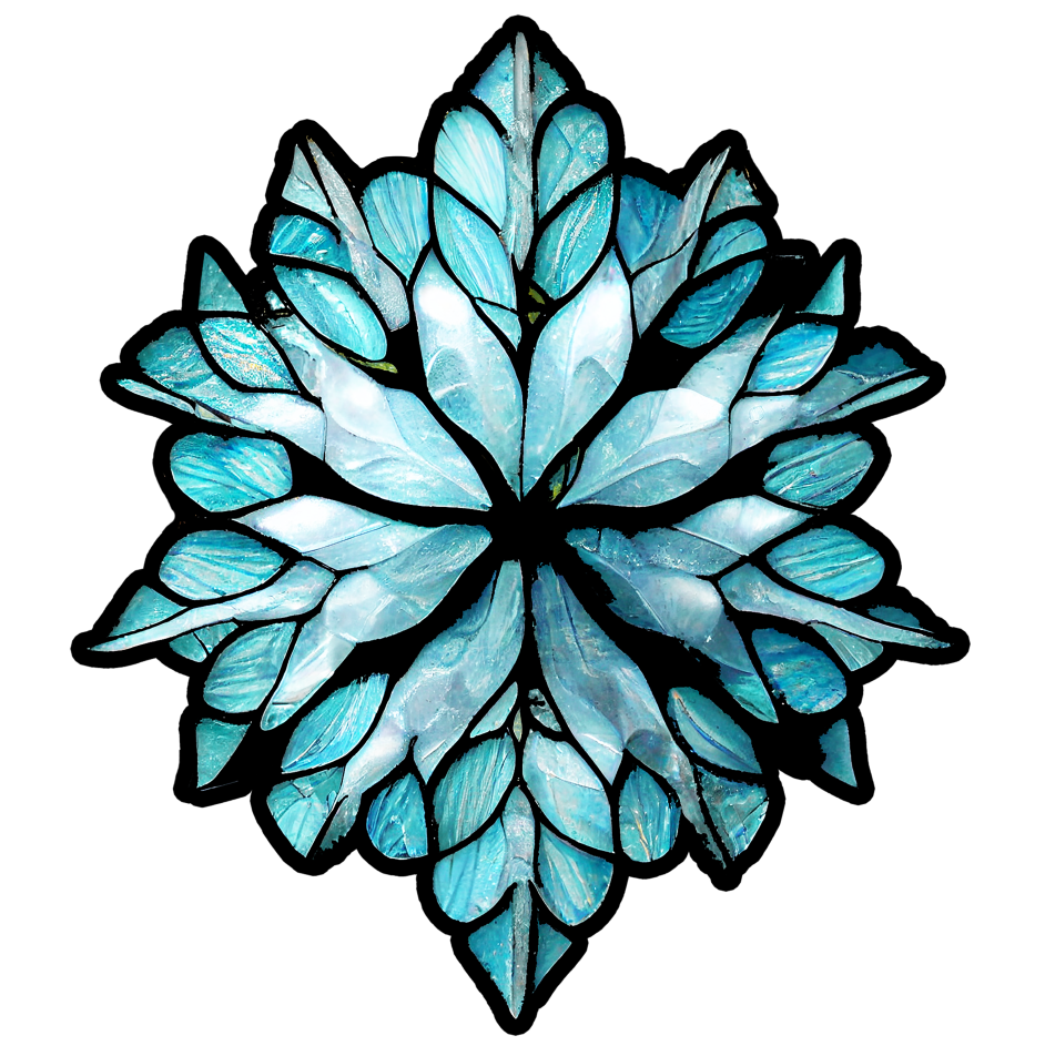 (s150-02-B) Stained Glass Snowflake