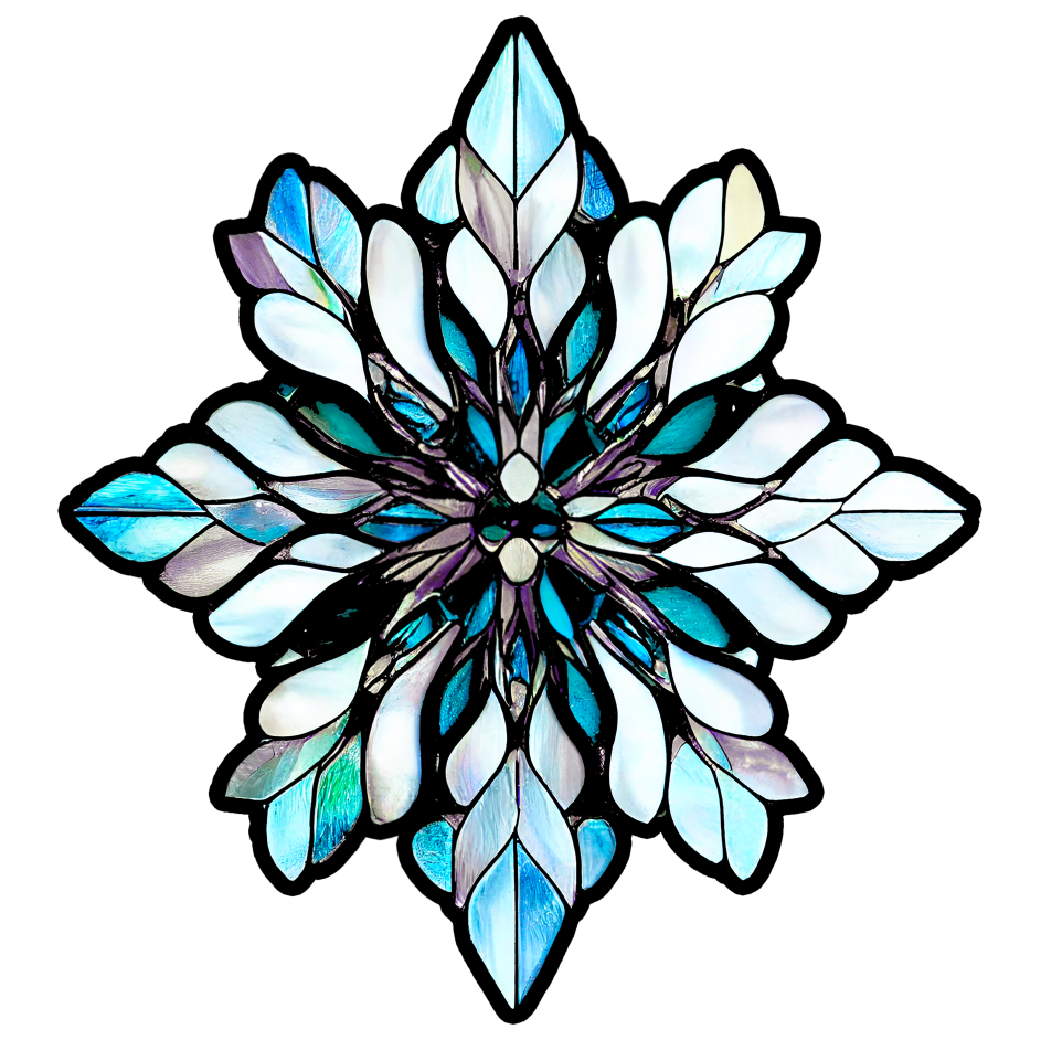 (s150-02-C) Stained Glass Snowflake
