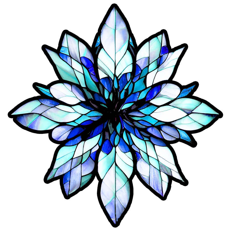 (s150-02-D) Stained Glass Snowflake