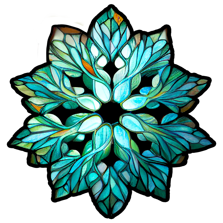 (s150-02-E) Stained Glass Snowflake