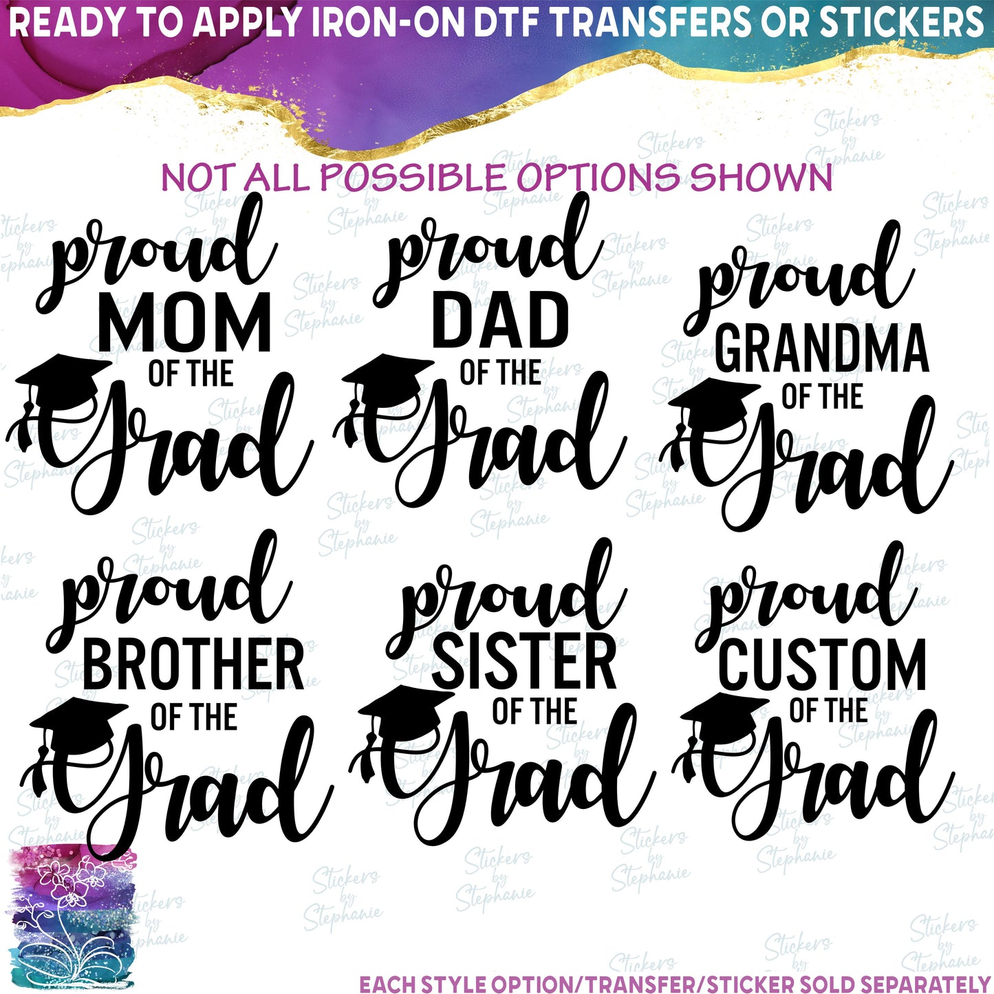 (s151-3-A) Proud Mom of the Grad, Family Custom Text