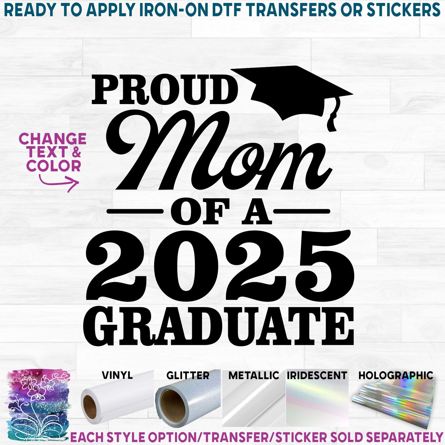(s151-3-C) Proud Mom of the Grad, Custom Text