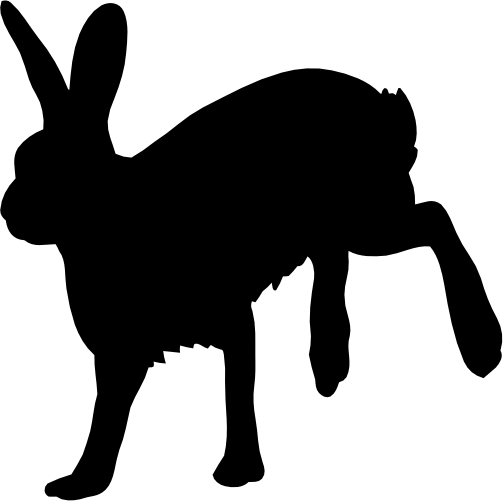 (s154-1-2H) Bunny Rabbit Silhouette