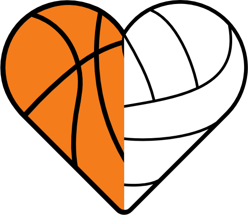 (s177-3-W) Full Color Split Heart Ball Basketball Volleyball