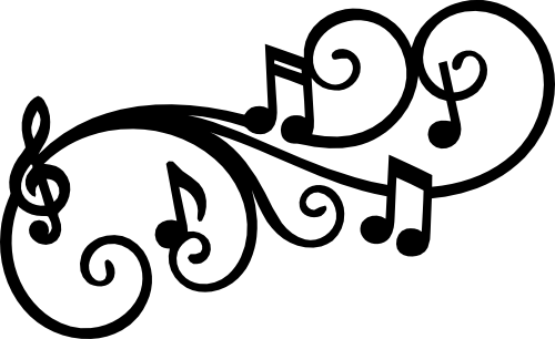 (s017-1-L) Musical Flourish Music Note Notes
