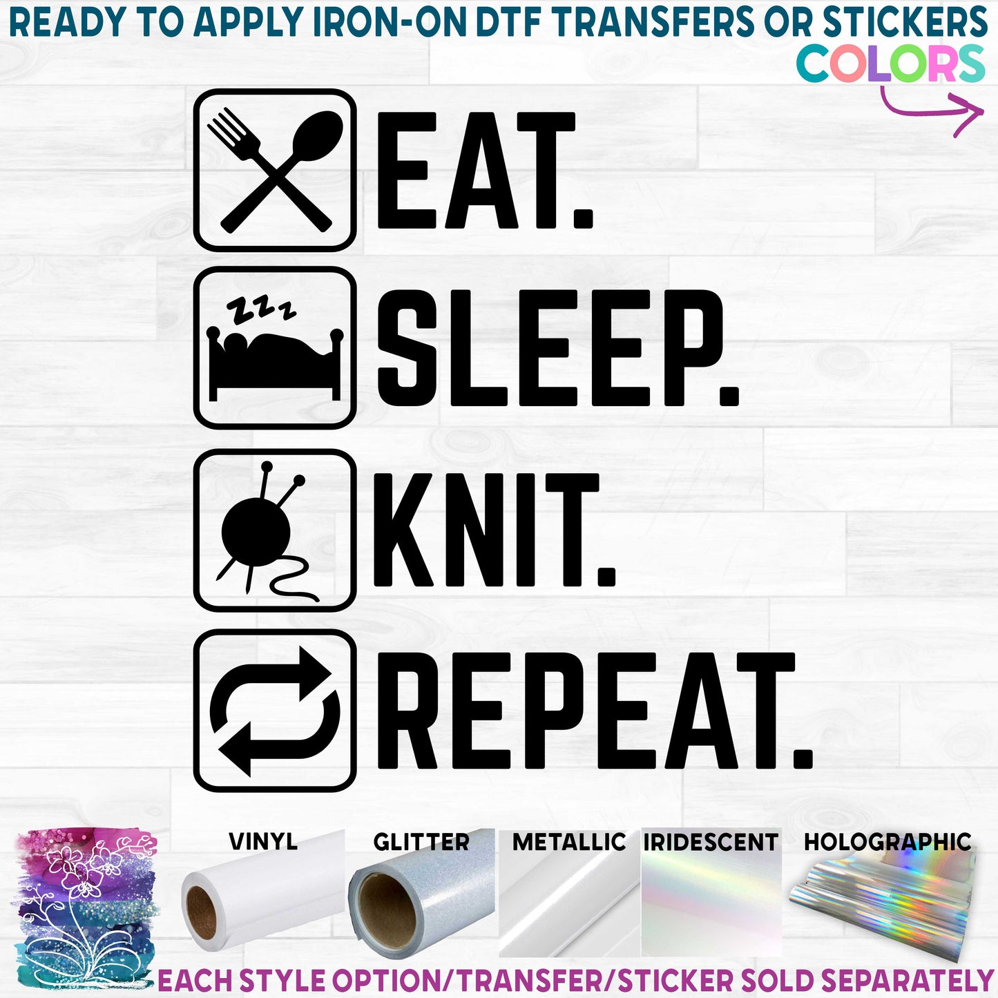 (s190-2H) Eat Sleep Knit Repeat