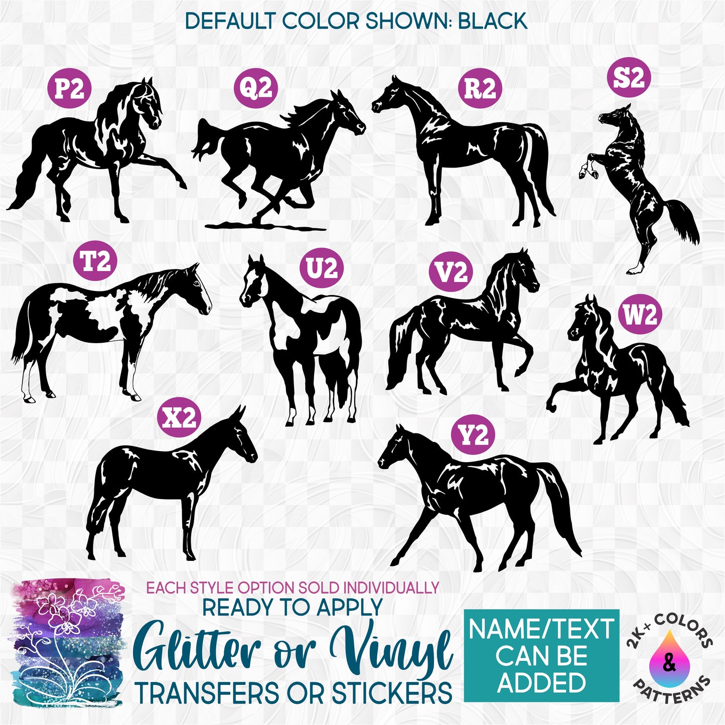 s1 Horses Horse Made-to-Order Iron-On Transfer or Sticker