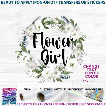 (s002-7) Bridal Wedding Party White Rose Floral Flowers Watercolor Custom Text