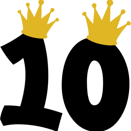 (020-03-B) Crown Numbers Princess Queen King Prince