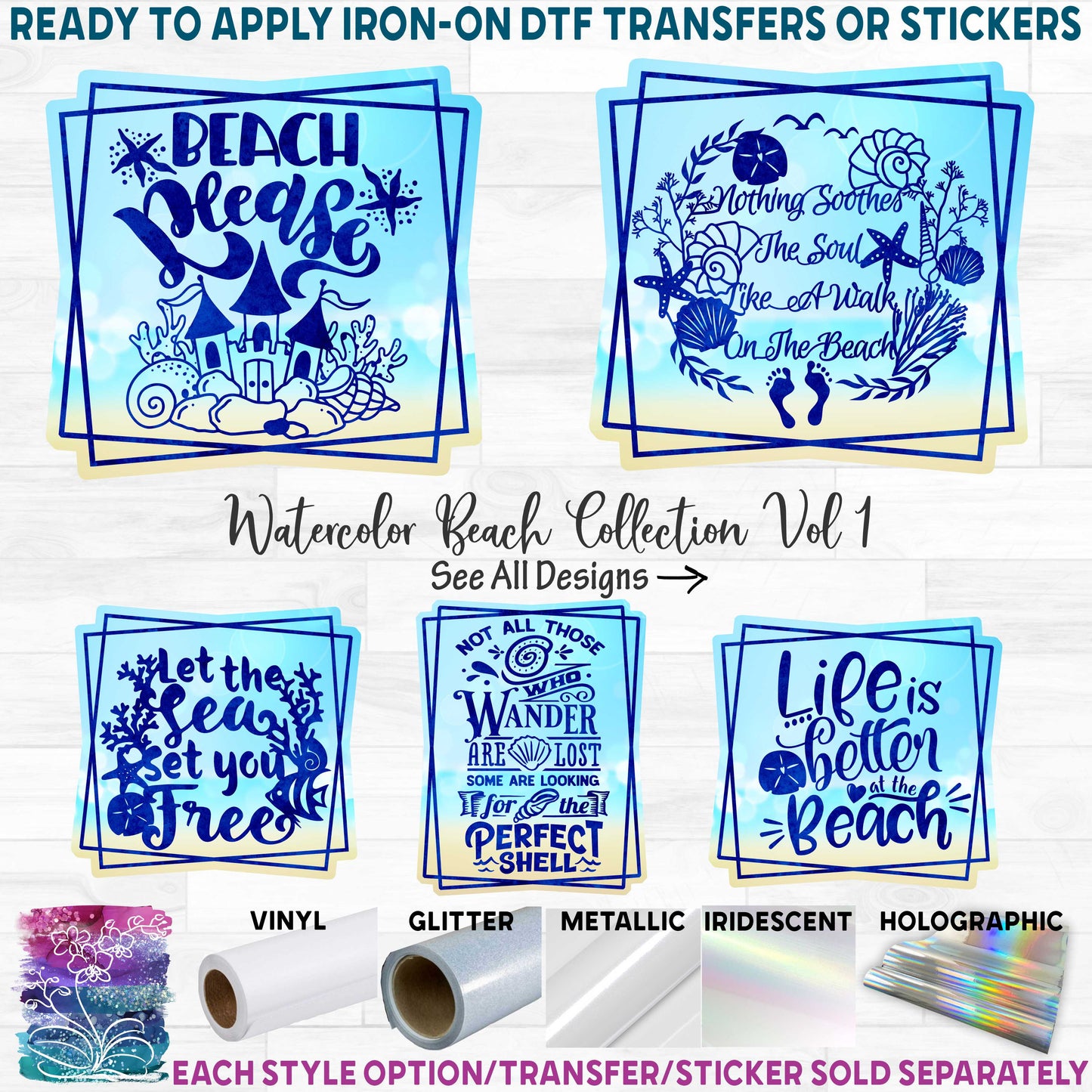 (s204-03-P6212) Beach Sayings Quotes Collection 57 Style Options