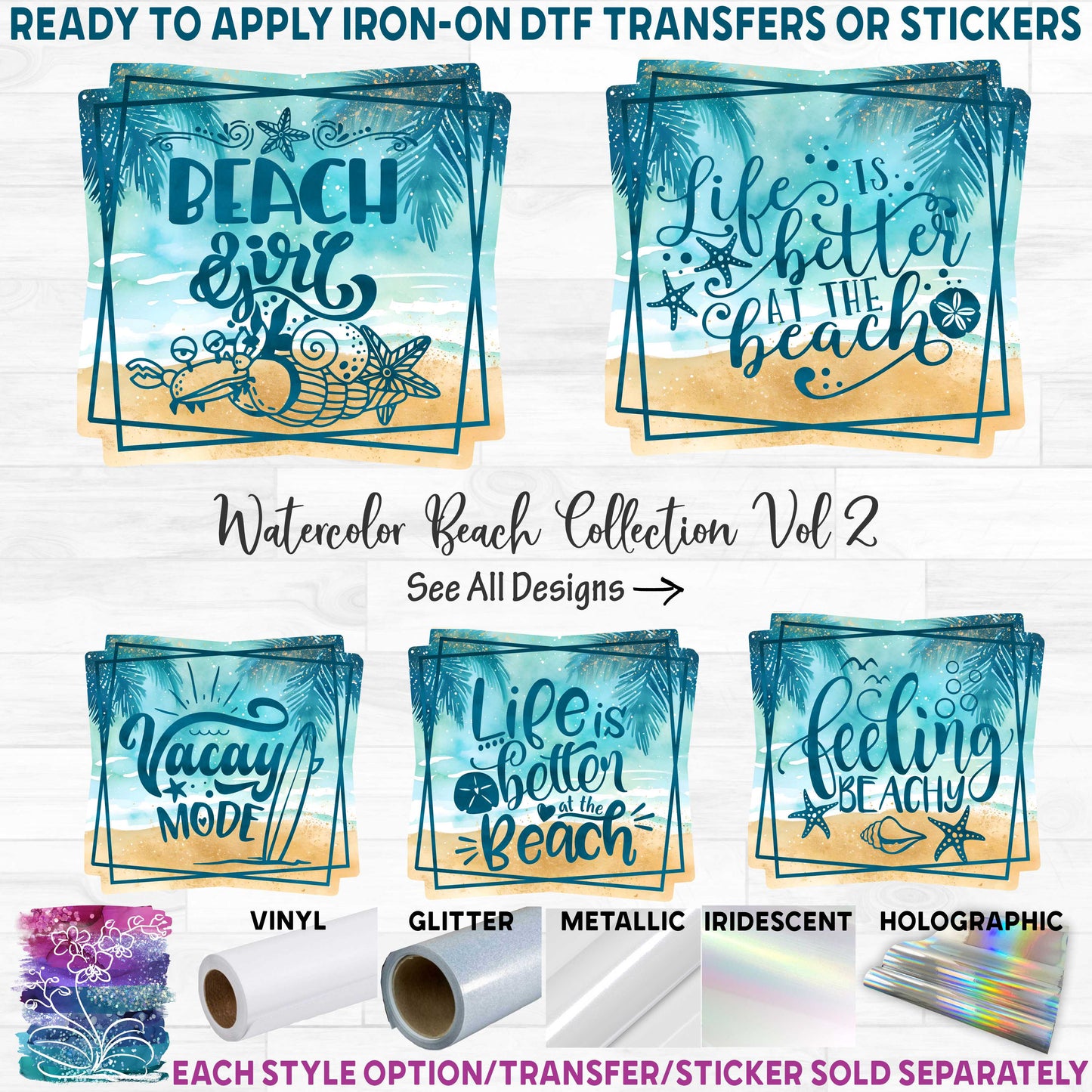 (s204-03-P6266) Beach Quotes Sayings Collection 21 Style Options