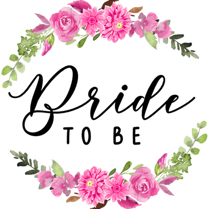 (128-4) Bridal Wedding Party Pink Dahlia Rose Floral Flowers Watercolor Custom Text