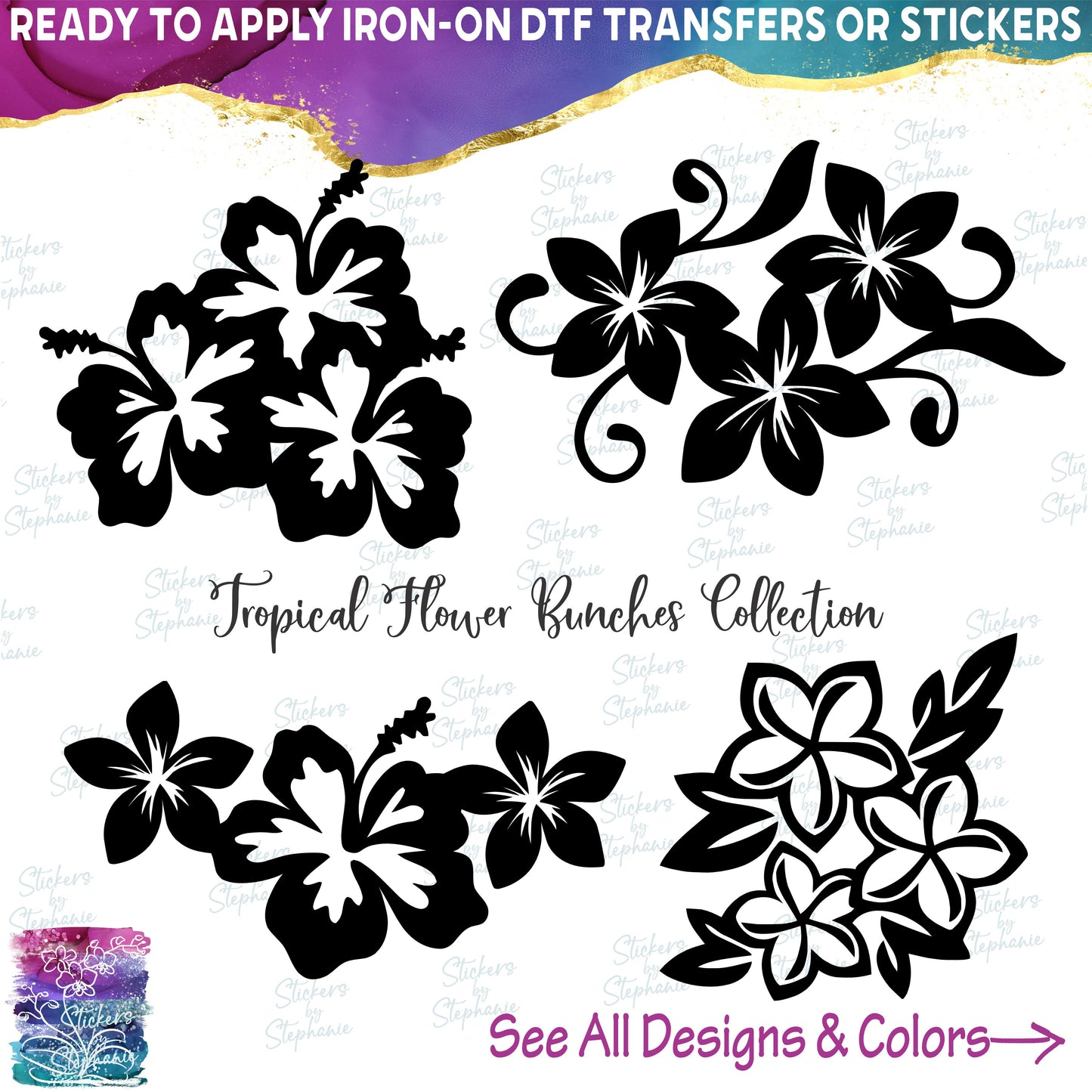 (s021-1-3) Hibiscus Plumeria Flowers Bunch