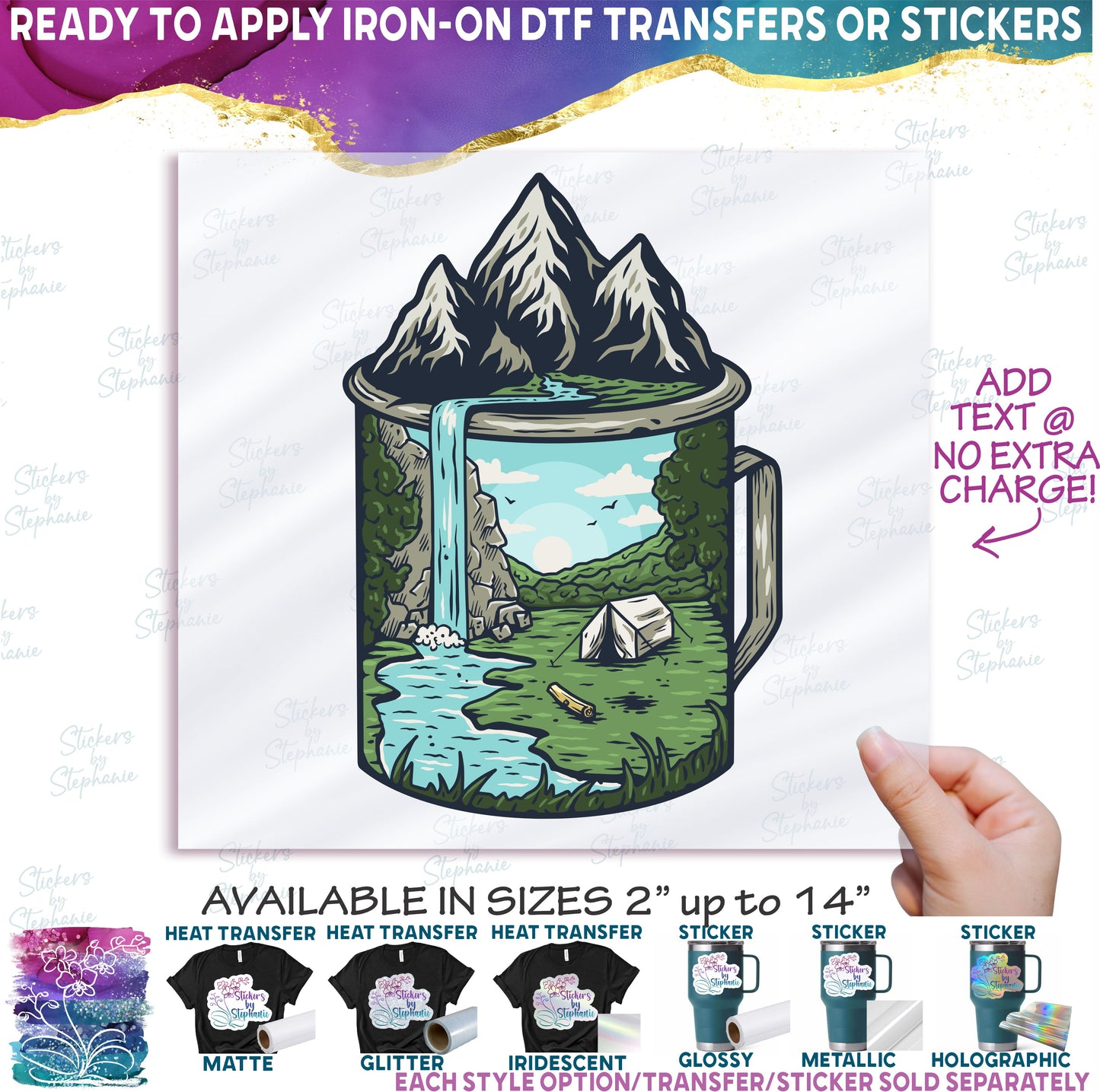 (s228-4B) Camping Mountains Waterfall Scene Outdoors Adventure Cup Mug