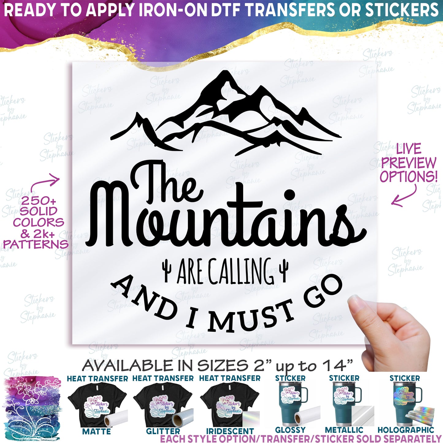 (s228-9M) The Mountains are Calling and I Must Go, Tree, Cactus
