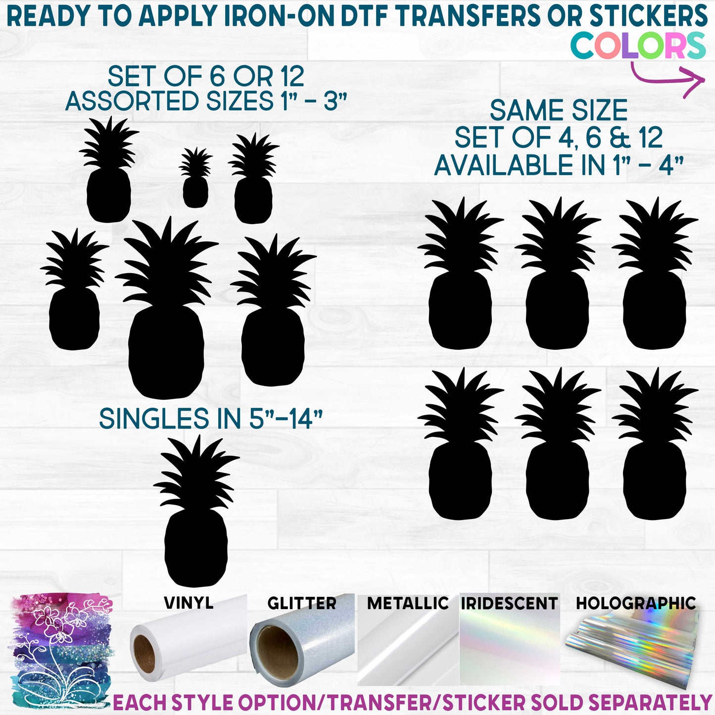 (s230-1-F) Pineapple Set or Single
