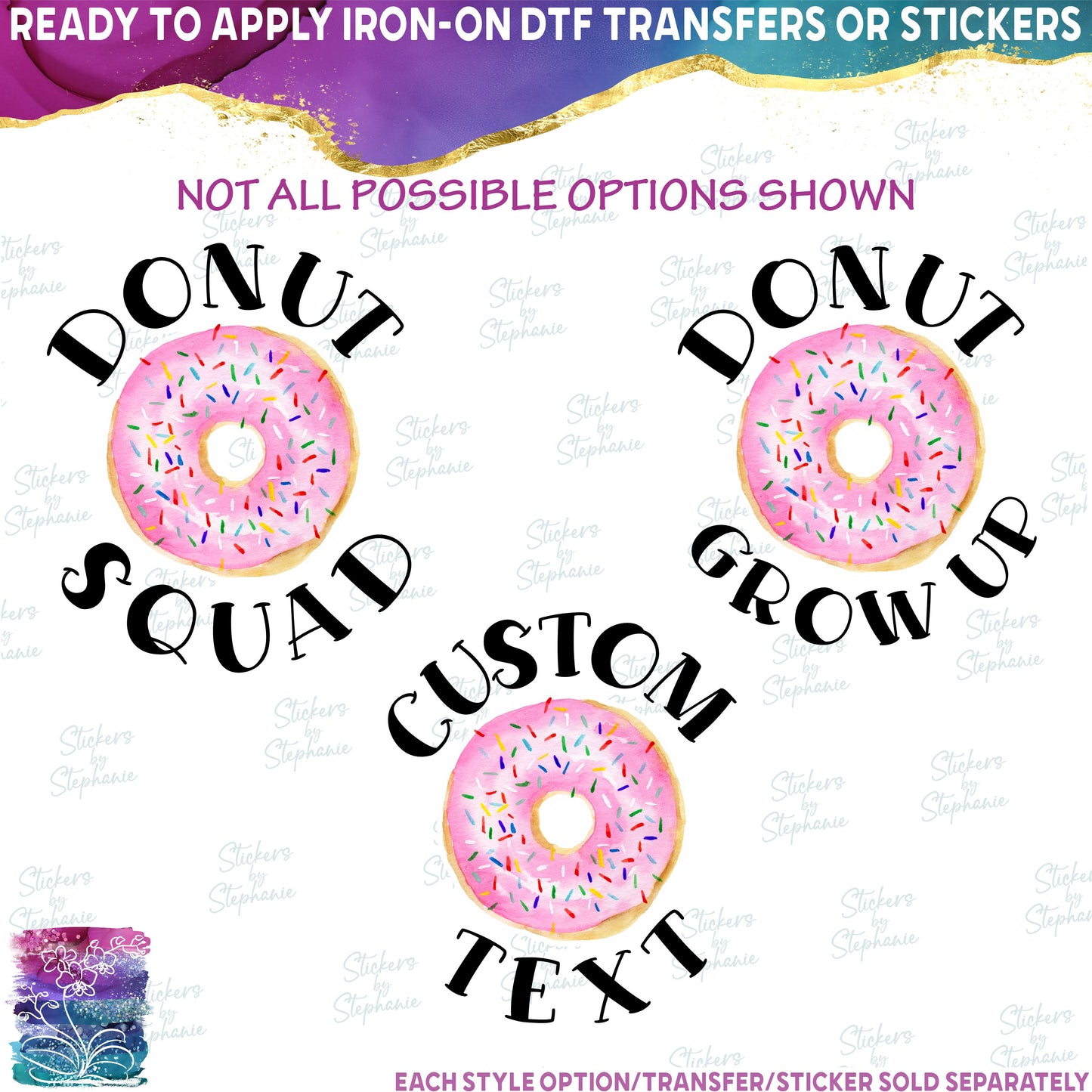 (s242-8) Donut Squad, Crew Custom Text 82 Donut Style Options