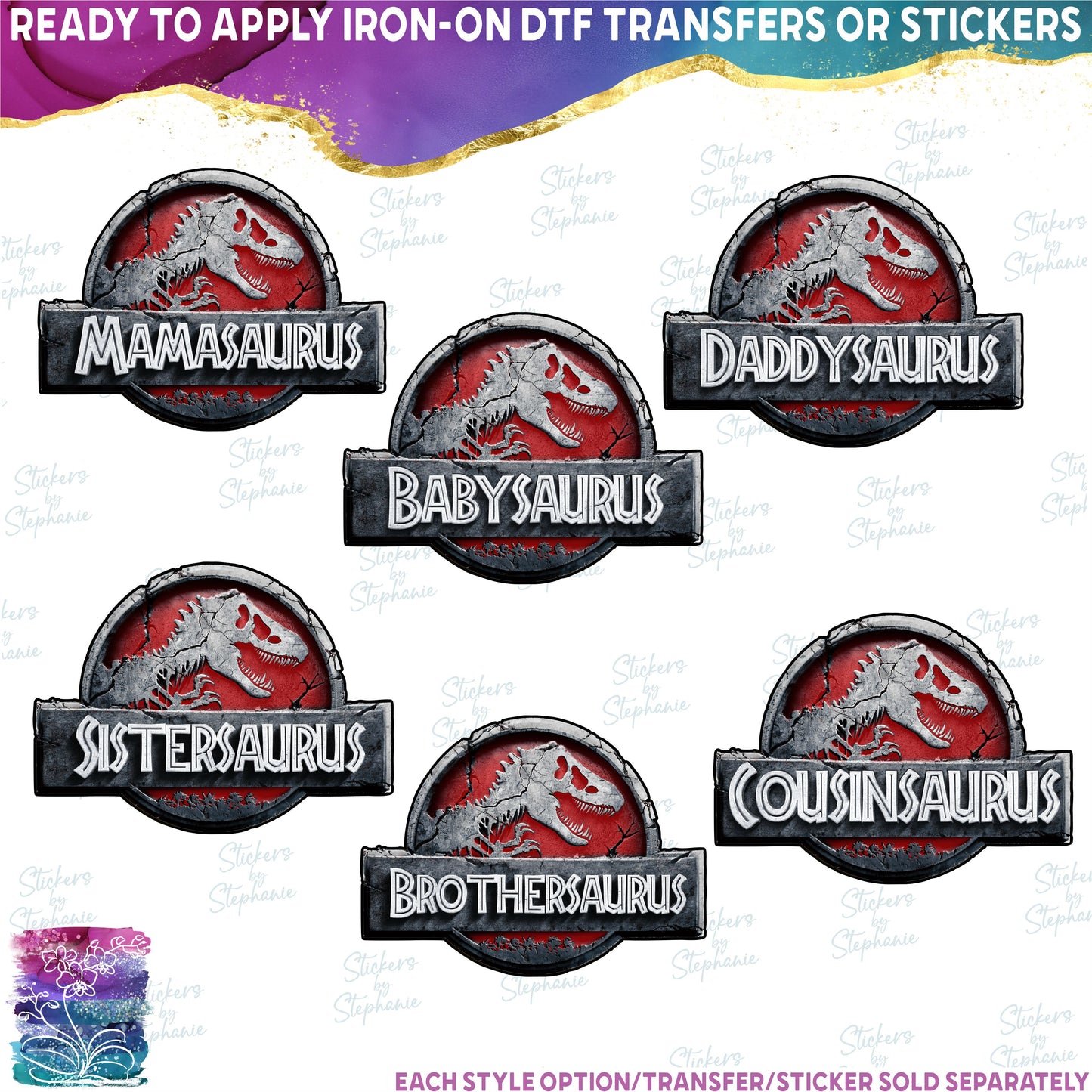 (s244-C15-2) Red Family Dinosaur