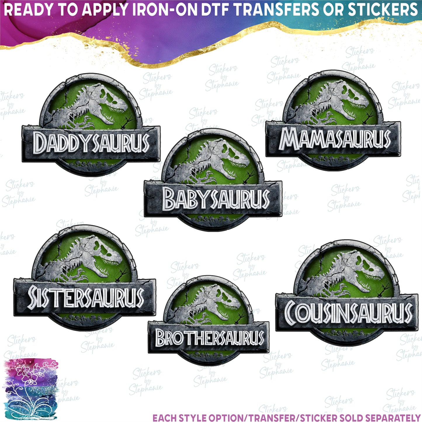 (s244-C15-3) Green Family Dinosaur