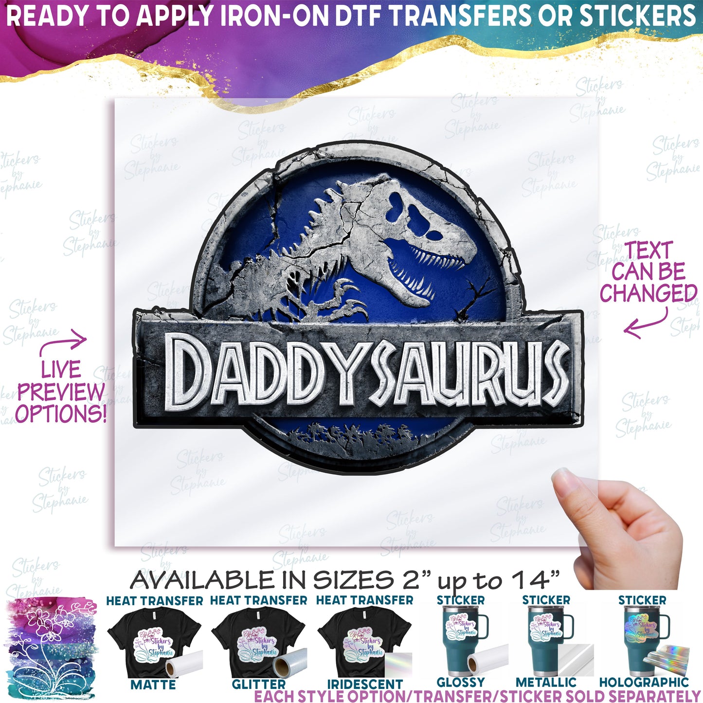 (s244-C15-4) Blue Family Dinosaur