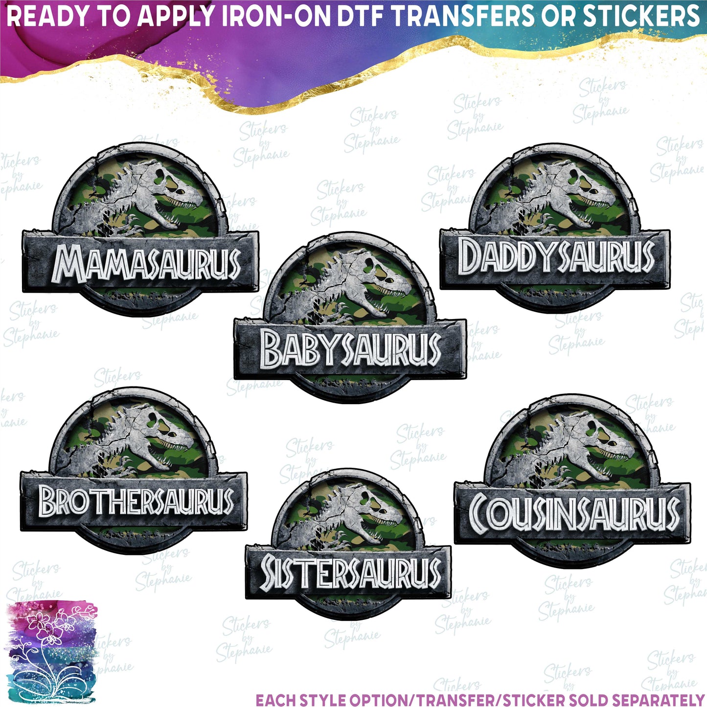 (s244-C15-5) Camo Family Dinosaur