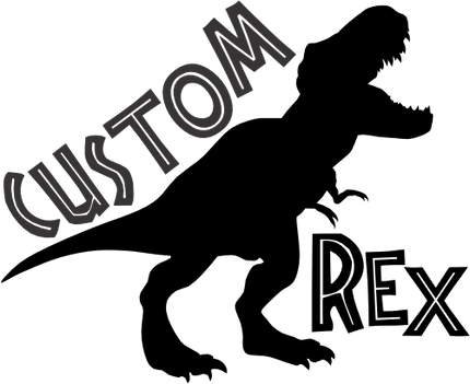 (244-07-C9) Tyrannosaurus Rex T-Rex Custom Name Text Age