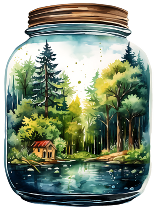 (254-01) Landscape Mason Jar