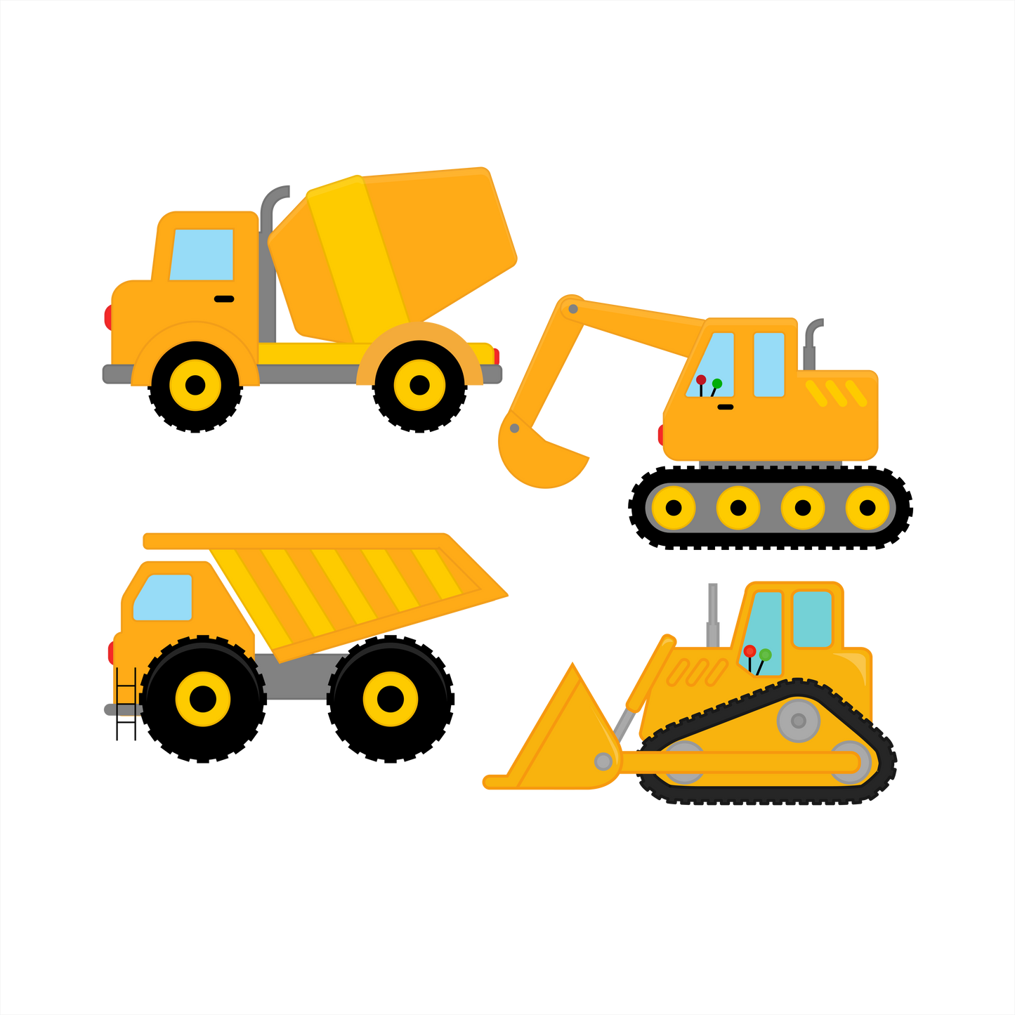 (s259-G3) Set of 4 Construction Vehicles
