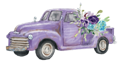 (260-3) Vintage Truck with Flowers