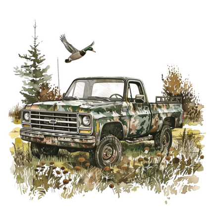 (260-4) Camoflage Vintage Truck