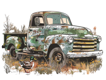 (260-4) Camoflage Vintage Truck