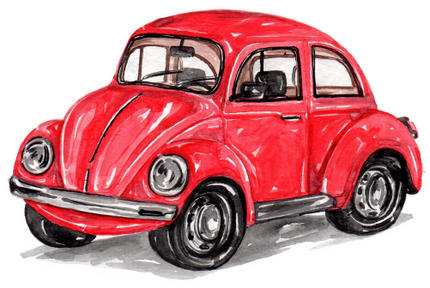 (260-5) Red Beetle Car