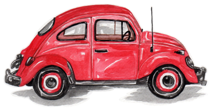 (260-5) Red Beetle Car
