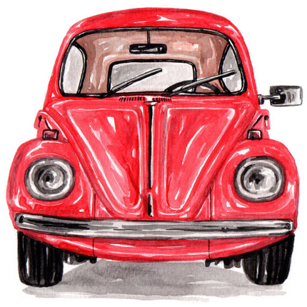 (260-5) Red Beetle Car