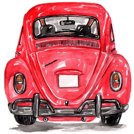 (260-5) Red Beetle Car