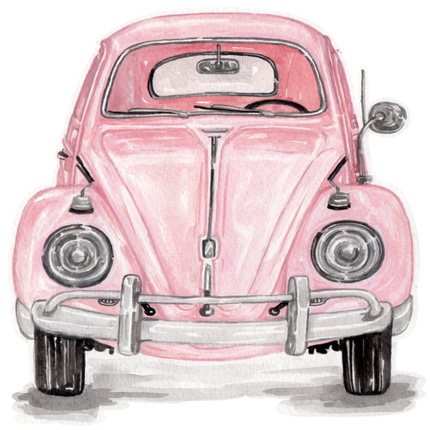 (260-5) Pink Beetle Car