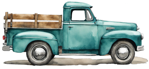 (260-6) Teal Vintage Truck