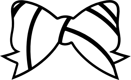 (s054-1-H) Black White Volleyball Bow