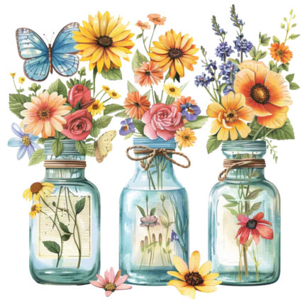 (272-02-1) Wildflowers Mason Jar
