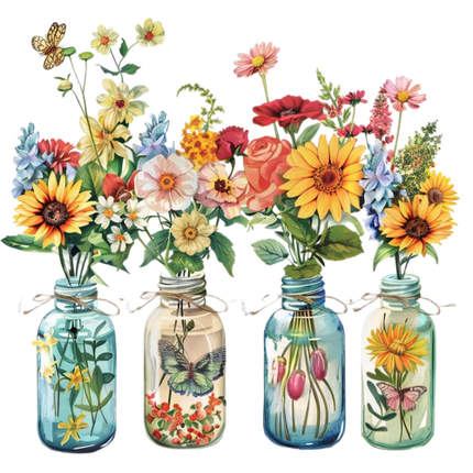 (272-02-1) Wildflowers Mason Jar