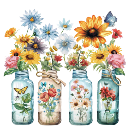 (272-02-1) Wildflowers Mason Jar