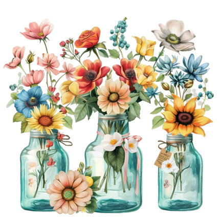 (272-02-1) Wildflowers Mason Jar