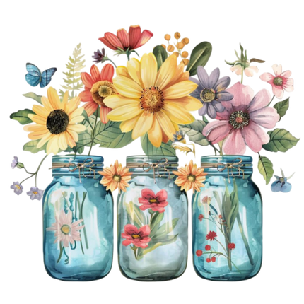 (272-02-1) Wildflowers Mason Jar