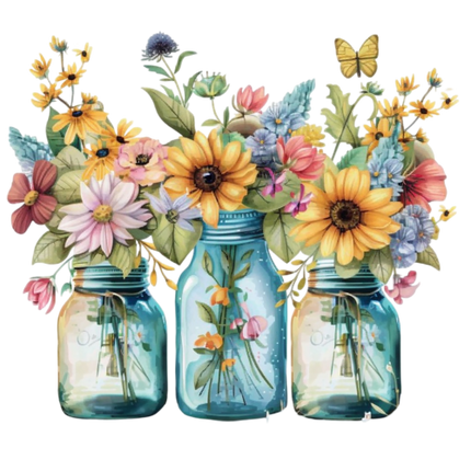 (272-02-1) Wildflowers Mason Jar