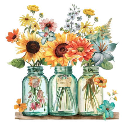 (272-02-1) Wildflowers Mason Jar